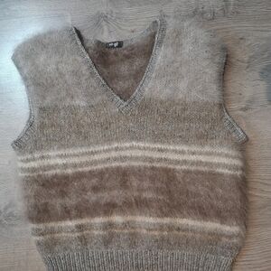 Y2K BEIGE vintage mohair sweater vest at TheStyleMinr.com